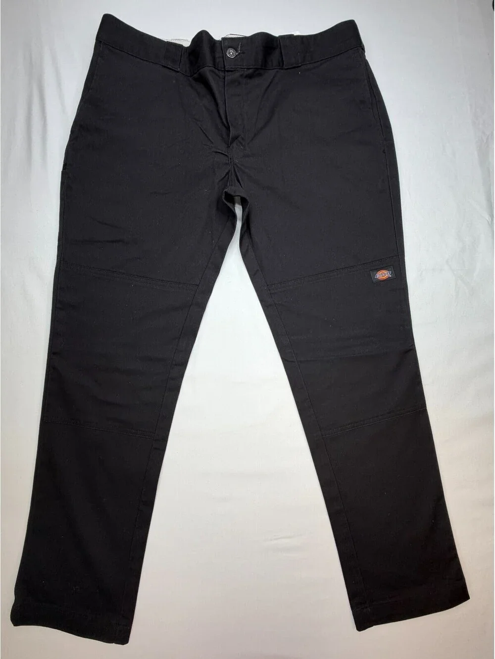 Dickies Men's Work Pants Skinny Straight Dark Wash Mid Rise Solid Size 38 Black